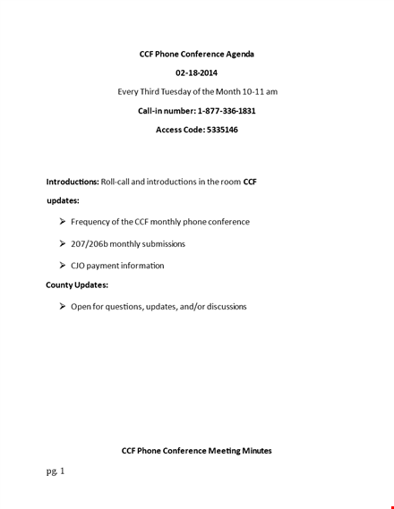 phone conference agenda template - plan and organize your next phone conference template