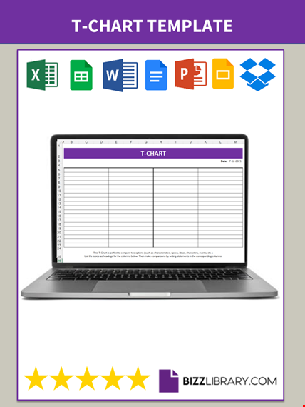 efficient t chart templates for planning and decision making | free & editable options template