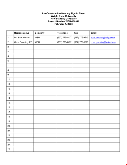 construction meeting sign in sheet template and meeting attendance log | scott wright | moniaci template
