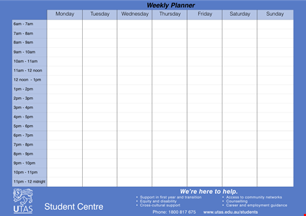 weekly planner template template