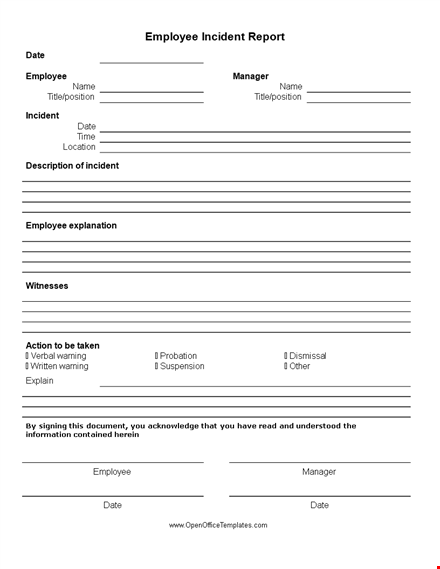 effective incident reporting for employee & manager | incident report template template