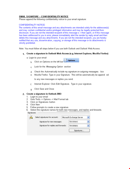 secure email signatures to protect personal confidentiality | learn more template