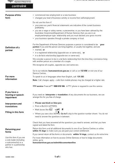 profit and loss form for small business - simplify your business finances template