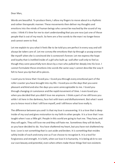 love letter to boyfriend after break up template