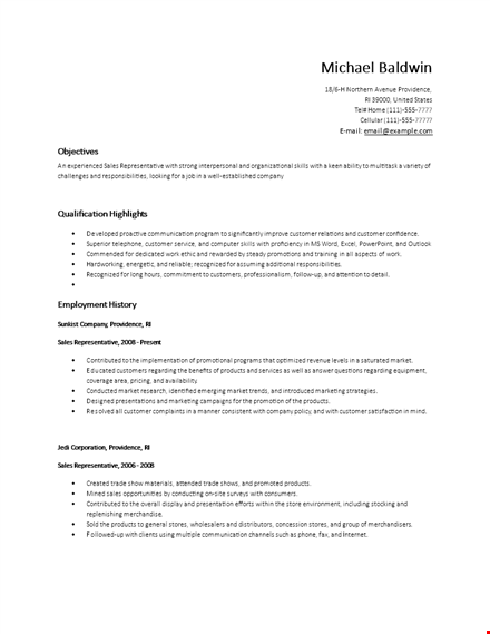 entry level sales assistant resume template