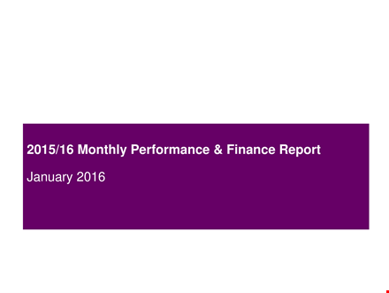 monthly performance report template