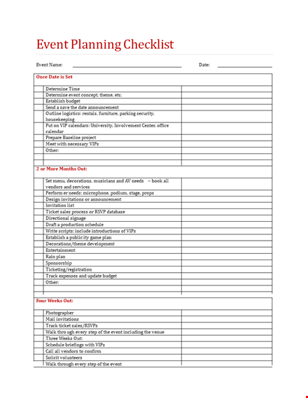 event planning template - plan every detail with ease! template