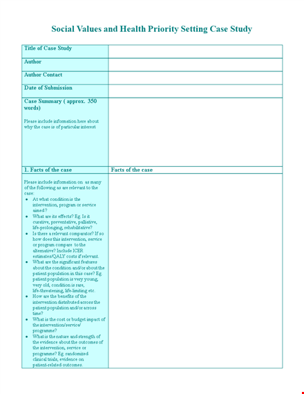effective case study templates: process, examples, intervention and decisions template