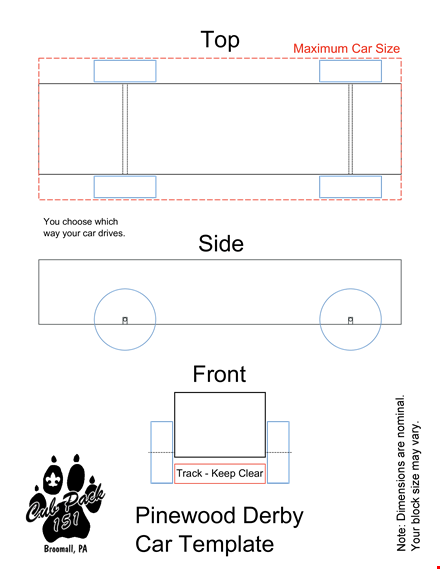 pinewood derby templates & track | customizable designs template