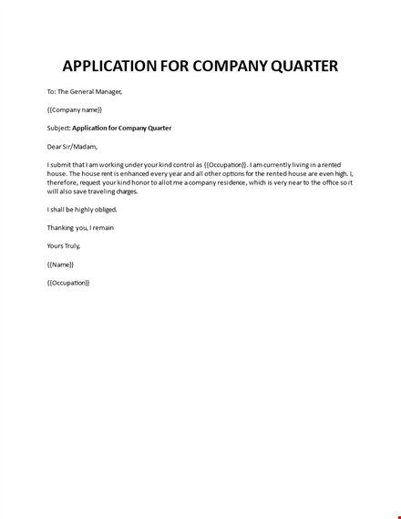 application for relocation company residence template