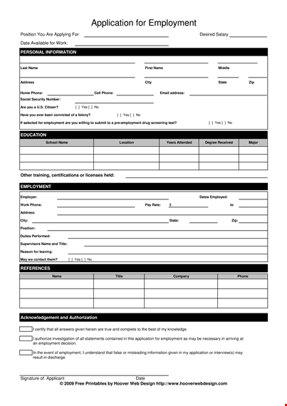 employment application template - complete and easy-to-use | apply for jobs online template