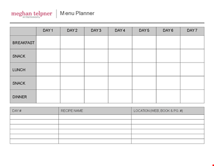 create a healthy eating plan with our meal planning template template