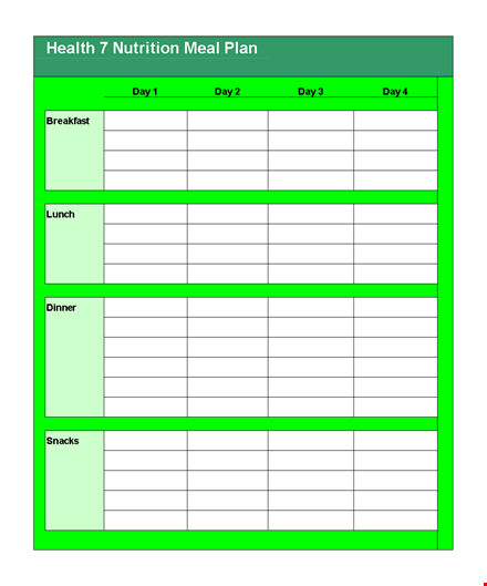 create a healthy diet with our meal plan template template