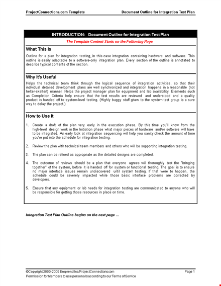 create a comprehensive test plan with this template - software, hardware, and integration template