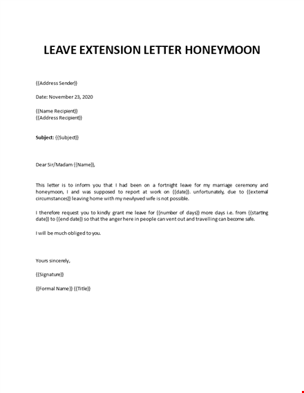 leave extension template