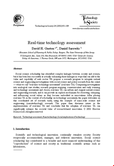 real time technology assessment template template