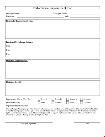 improve employee performance in months with our pip template - download now template