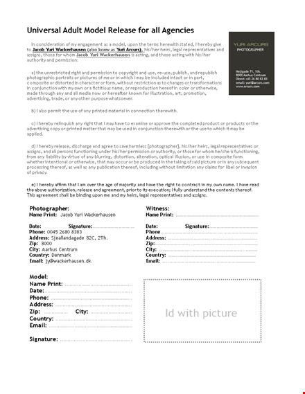 create a legal model release form | protect your photos | wackerhausen template