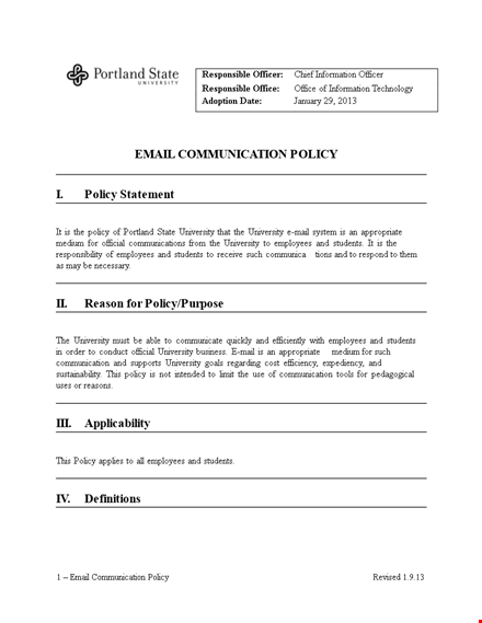 email communication policy  signed final template