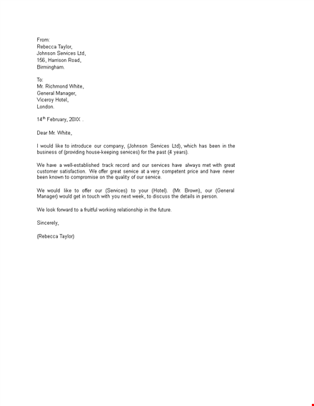 professional services letter of introduction template