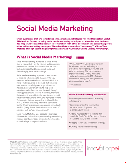 social media marketing plan sample template