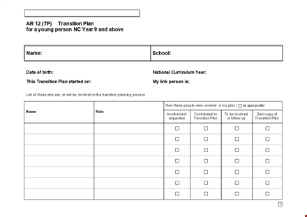 effective transition plan template for smooth transition template