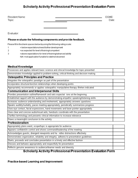 scholarly activity presentation template