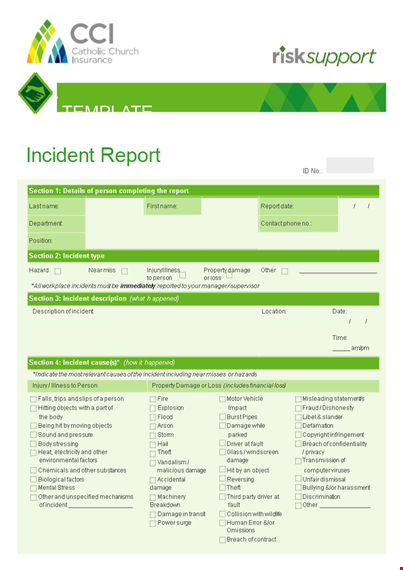 prevent future incidents with our damage report template | free download template