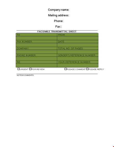 download a professional fax cover sheet template - easy to use template