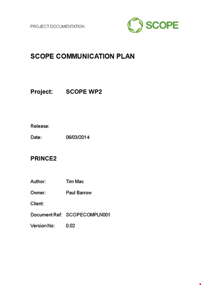 effective communication plan template template