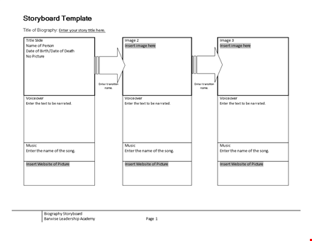 storyboard images: insert picture for compelling visuals template