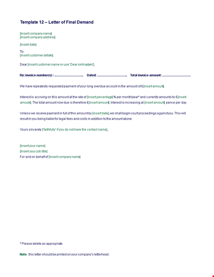 effective demand letter template for companies: insert your amount and get results template
