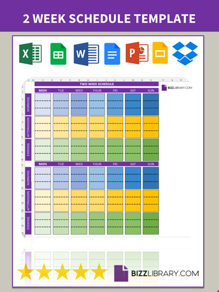 two weekly schedule template template