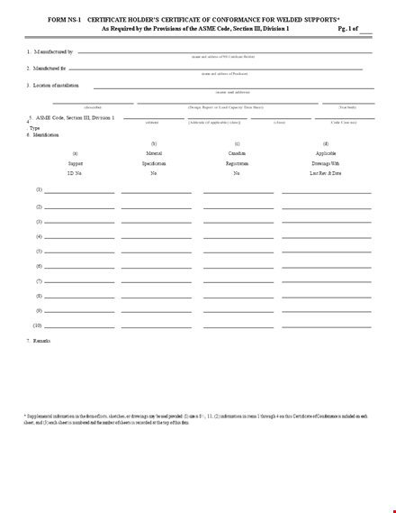 certificate of conformance holder - ensure product conformance template