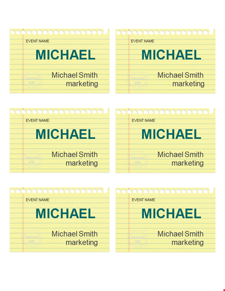 customize your event with our marketing name tag template - smith template