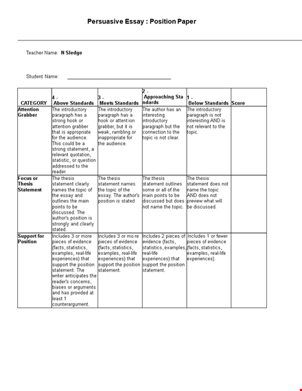 persuasive essay template | scholastic: statement, position, author & evidence template
