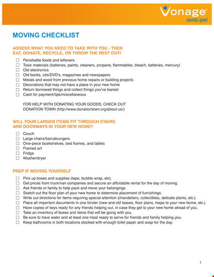 free moving checklist template - get organized with helpful moving tips template