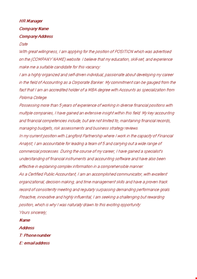 work experience cover letter template