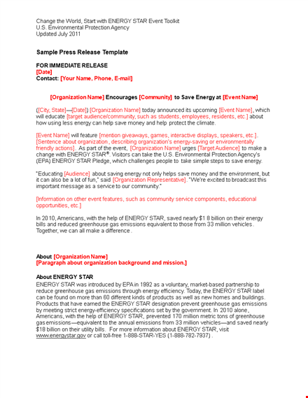 create effective press releases for your energy organization template