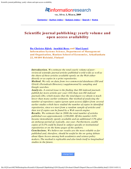 scientific journal paper template | access papers & journals template