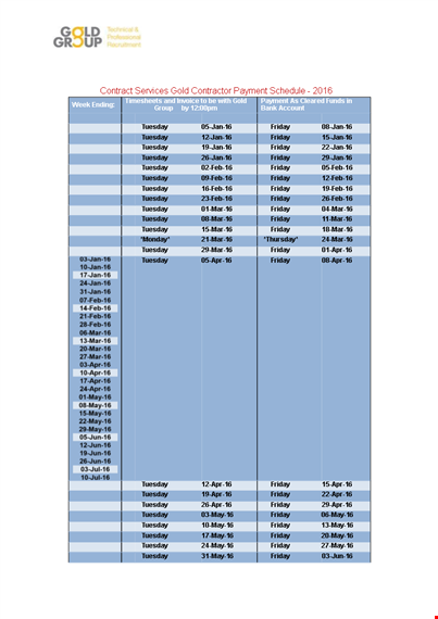 service payment schedule template: easy contract management | tuesday & friday reminders template