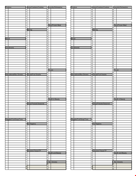 printable grocery list template | download now template