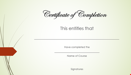 certificate of completion ppt template template