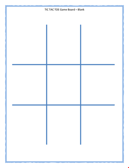 tic tac game board template