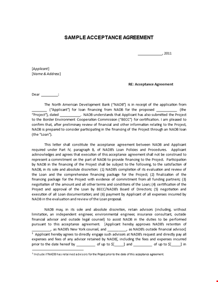 loan offer acceptance letter template template