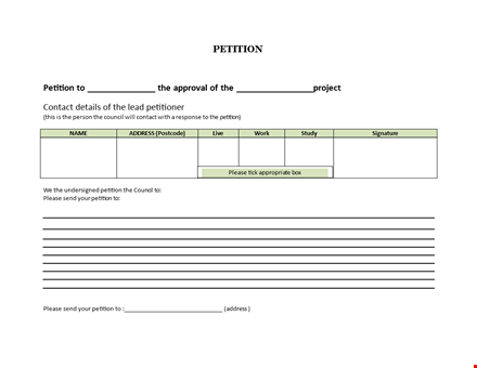 petition template template