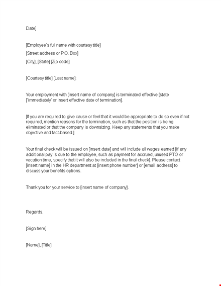 download our termination letter template - efficient & easy template