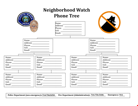 phone tree template - organize contacts efficiently with email, address & phone template