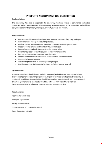 property accountant job description template