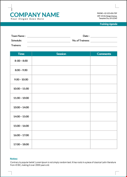 example training agenda: structured and engaging training for success template